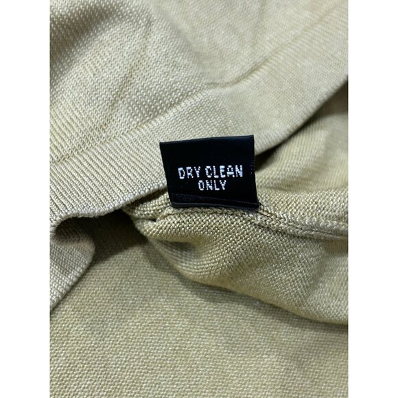 Linda Allard Ellen Tracy V Neck Knit Top Olive Green Silk Blend Sz Small - Picture 8 of 9